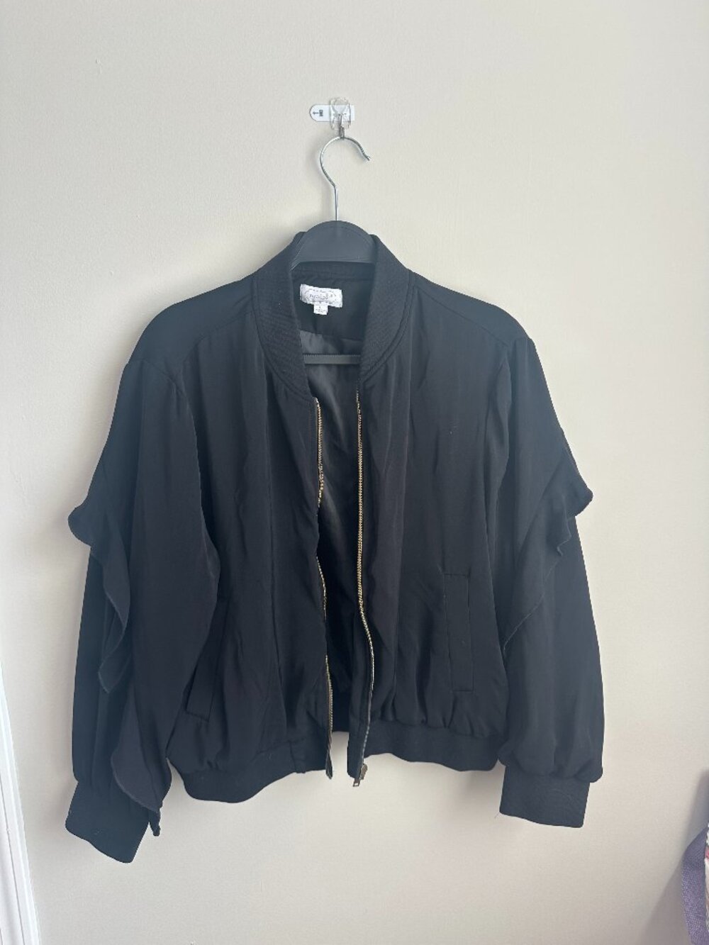 Mud Pie Women's Large Black zip up jacket